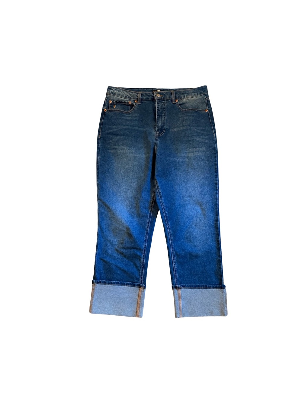 Frye Dark Blue Cuffed Ankle Jeans